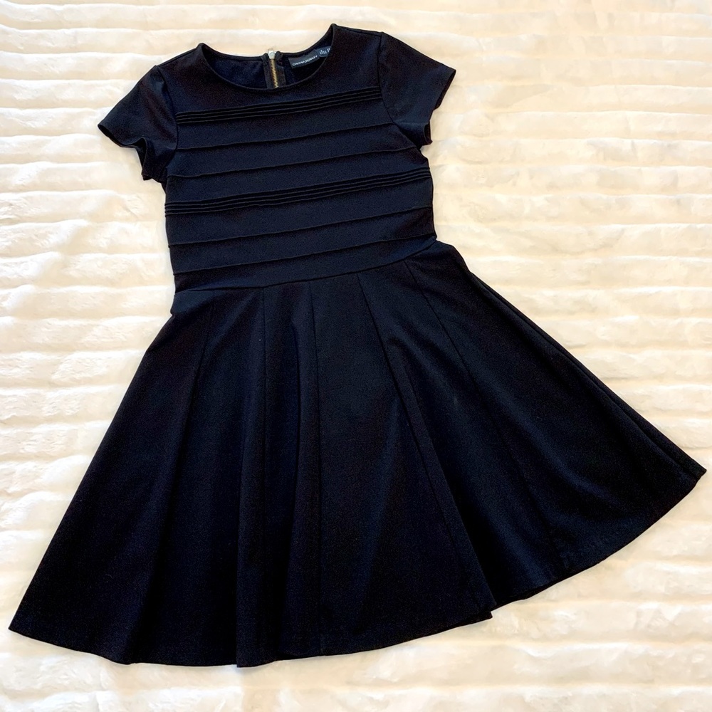 Cynthia Rowley Black SS Fit & Flare Scuba Dress